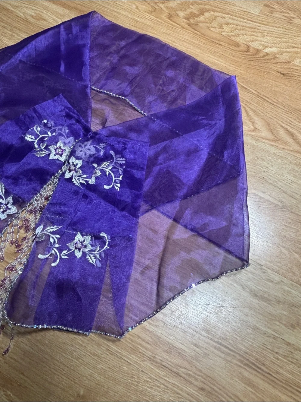 Tygie x Kultura Modern Filipiniana Purple Organza Embroidered Alampay